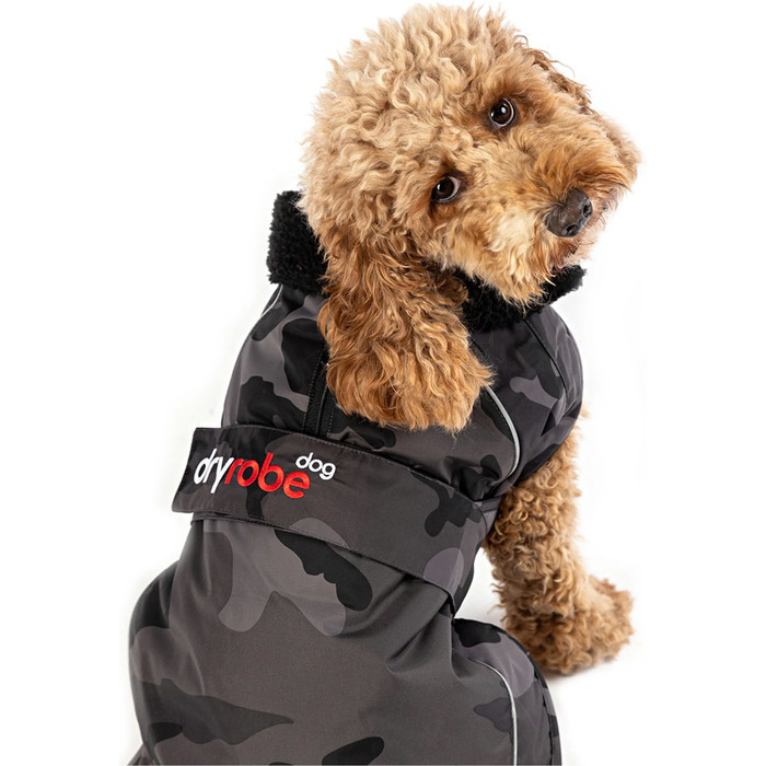 2023 Dryrobe Hund Mantel V3 DRV3 - Black Camouflage / Black